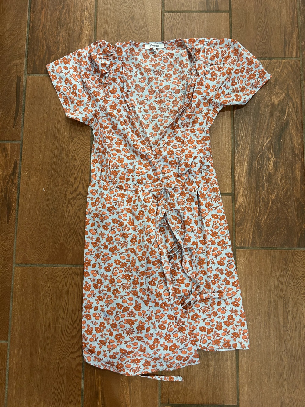 Madewell size XXS cotton floral wrap dress